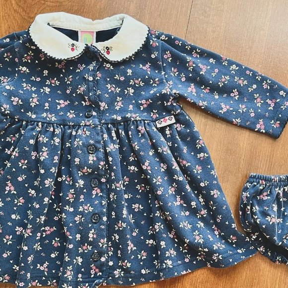 Gymboree Navy Floral Dress with Collar - Picture 1 of 1